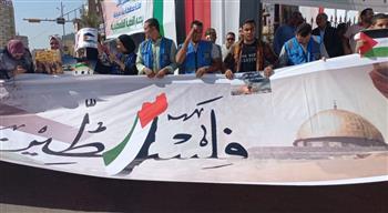 بالصور والفيديو.. احتشاد أهالي بني سويف تضامنًا مع الشعب الفلسطيني