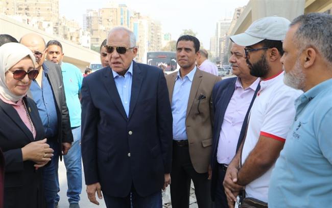 محافظ الجيزة يتابع المرحلة الأولي من أعمال تطوير ورفع كفاءة كوبري ناهيا 