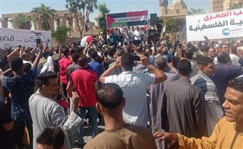 بالصور.. أهالي الأقصر يحتشدون لنصرة غزة وتأييد الرئيس السيسي 