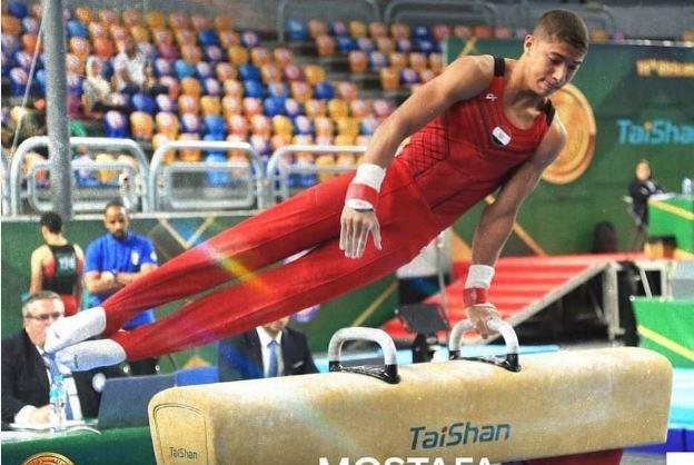 مصطفى أحمد يتوج بذهبية حصان الحلق ببطولة البحر المتوسط للجمباز الفني