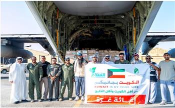   إقلاع الطائرة الإغاثية الرابعة من الجسر الجوي الكويتي متوجهة لمطار العريش