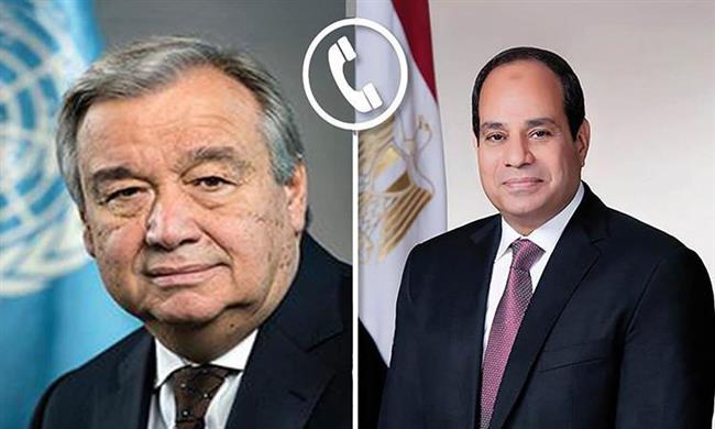الرئيس السيسي يبحث مع سكرتير عام الأمم المتحدة جهود حماية المدنيين في غزة
