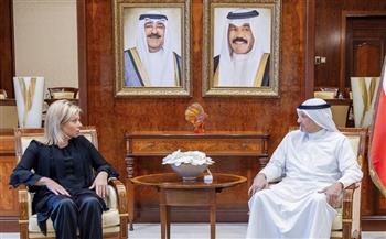   وزير خارجية الكويت يبحث مع مسئولة أممية تطورات استكمال ترسيم الحدود البحرية مع العراق