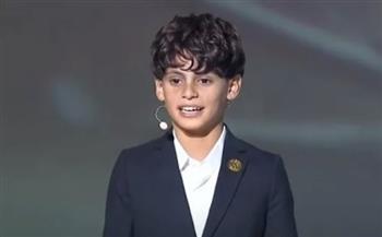   الطفل عمر شريف: الجندي المصري دايما بينتصر ويكسب