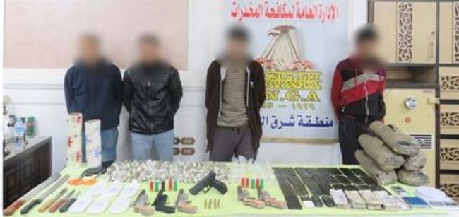 ضبط 4 عناصر إجرامية بحوزتهم كمية من المواد المخدرة قبل ترويجها بكفر الشيخ والدقهلية