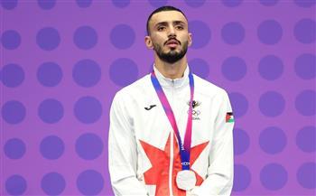 لاعب المنتخب الأردني للكاراتية حسن مصاروة يفوز بفضية دورة الألعاب الآسيوية