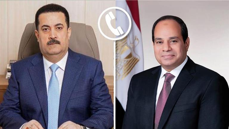 "السيسي" ورئيس وزراء العراق يبحثان هاتفيا الأوضاع بالمنطقة وسبل تعزيز أطر العمل العربي