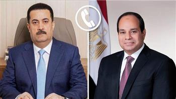   "السيسي" ورئيس وزراء العراق يبحثان هاتفيا الأوضاع بالمنطقة وسبل تعزيز أطر العمل العربي