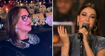 نانسي عجرم تغني "مستنياك" امام عزيزة جلال