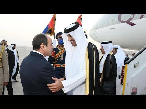 وصول أمير قطر الشيخ تميم بن حمد مطار القاهرة الدولي