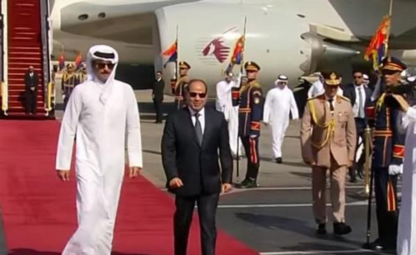الرئيس السيسي وأمير قطر يبحثان وقف التصعيد والحد من معاناة المدنيين وحقن دماء الفلسطينين