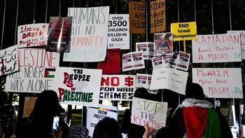 مظاهرات حاشدة أمام منزل الرئيس الأمريكي جو بايدن دعما لأهل غزة