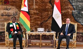   الرئيس السيسي يستقبل رئيس زيمبابوي في قصر الاتحادية