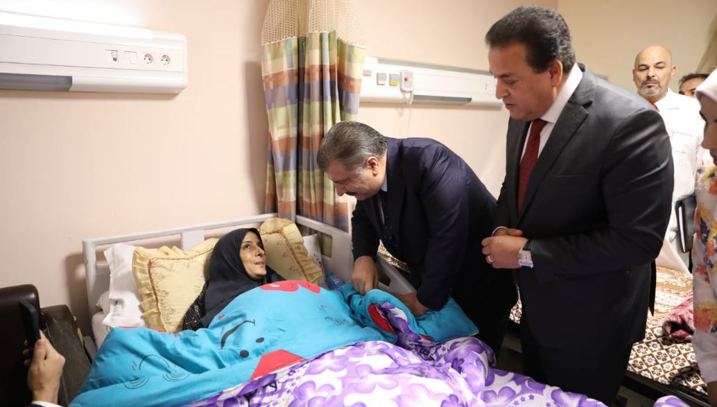 وزير الصحة ونظيره التركي يزوران الجرحى الفلسطينيين بالمستشفيات المصرية