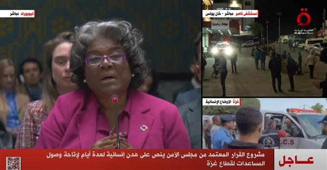 عاجل.. مجلس الأمن يعتمد مشروع قرار يتعلق بهدنة إنسانية عاجلة في غزة