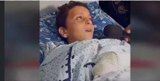وصول الطفل الفلسطيني المصاب عبد الله كحيل للعلاج في مصر