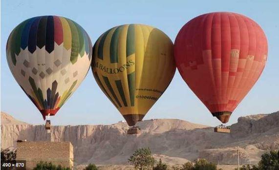 1115 سائحًا على متن 47 رحلة بالون طائر بالأقصر