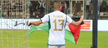 بعلم فلسطين.. الهداف التاريخي للمنتخب الجزائري يحتفل برقم قياسي جديد