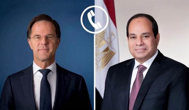 السيسي يبحث هاتفيا مع رئيس وزراء هولندا تثبيت الهدنة وإدخال المساعدات إلى غزة