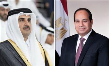   أمير قطر يشكر الرئيس السيسي على جهوده