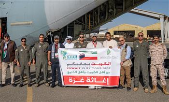   إقلاع الطائرة الـ30 من الجسر الجوي الكويتي لإغاثة الفلسطينيين بغزة