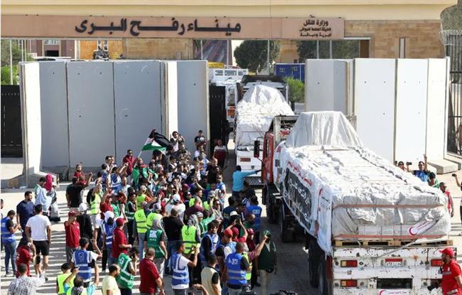 "التحالف الوطني": 1500 شاحنة دخلت غزة عبر معبر رفح.. منها 1150 شاحنة مصرية