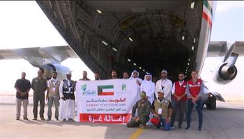   انطلاق الطائرة الإغاثية 31 من الجسر الكويتي متوجهة لمطار العريش لإغاثة غزة