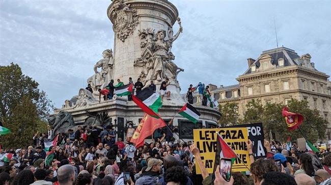انطلاق مسيرات حاشدة من ساحة "الجمهورية" بباريس تضامنا مع الشعب الفلسطيني