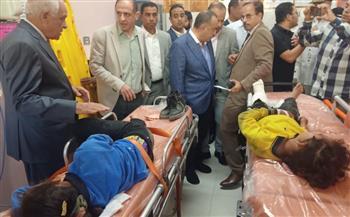 محافظ الجيزة يطمئن على الحالة الصحية لمصابى حادث طريق أبوغالب 