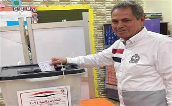   الانتخابات الرئاسية .. محمود سعد نجم الزمالك السابق يدلى بصوته