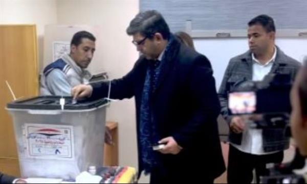 أحمد الطاهري يدلي بصوته فى الانتخابات الرئاسية