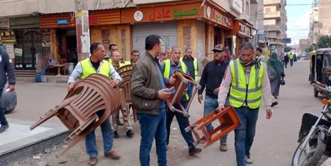 رفع 943 حالة إشغال طريق مخالف في أربعة مراكز بالبحيرة