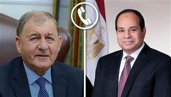   الرئيس العراقي يهنئ السيسي هاتفيًا بمناسبة إعادة انتخابه رئيسًا لمصر