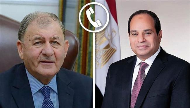 الرئيس العراقي يهنئ السيسي هاتفيًا بمناسبة إعادة انتخابه رئيسًا لمصر