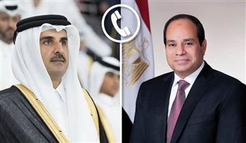    الرئيس عبد الفتاح السيسي يتلقى اتصالاً هاتفياً من الشيخ تميم بن حمد آل ثاني أمير دولة قطر