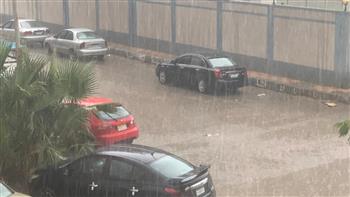   أمطار غزيرة على محافظة دمياط بعد ظهر اليوم