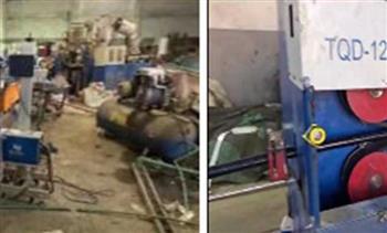 ضبط مصنعين بدون ترخيص بالقليوبية لانتاج أسلاك كهربائية مغشوشة