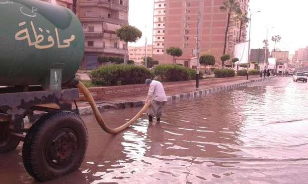 شفط مياه الأمطار من شوارع 4 مدن كبرى بـ الدقهلية