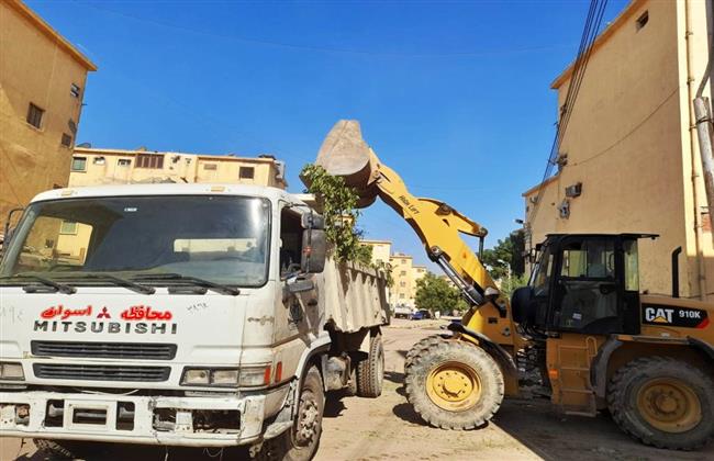 أسوان .. رفع الإشغالات وتنفيذ أعمال صيانة لشبكات الكهرباء