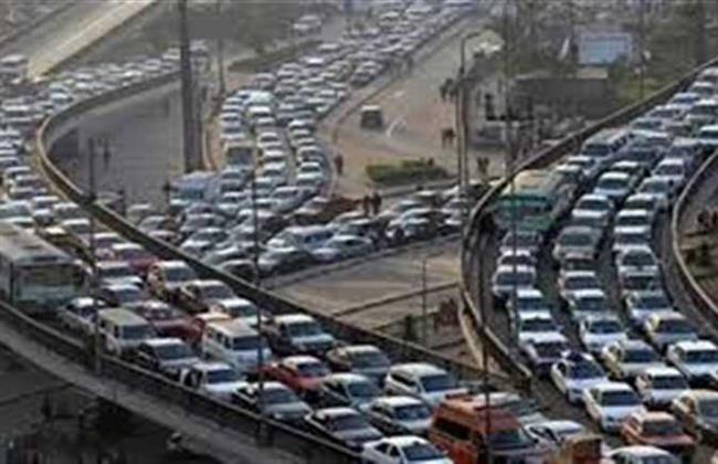 كثافات مرورية بمحور 26 يوليو وأعلى الدائري 