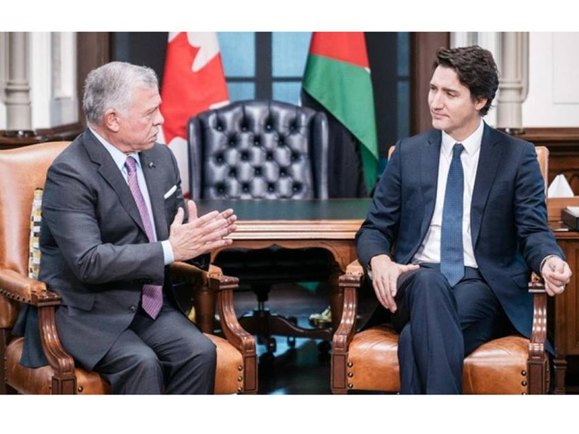 العاهل الأردني ورئيس وزراء كندا يبحثان هاتفيا الوضع في غزة