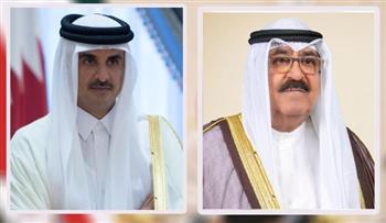   ولي عهد الكويت يتلقى اتصالا من الشيخ تميم بن حمد للاطمئنان على صحة الأمير