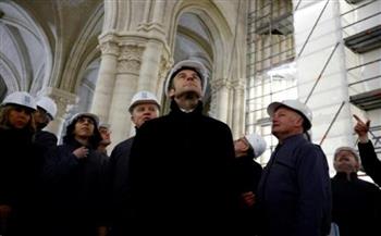   الرئيس الفرنسي يتفقد أعمال ترميم كاتدرائية "نوتر دام"