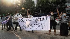   تظاهرة في اليابان للمطالبة بتحقيق الديمقراطية في ميانمار
