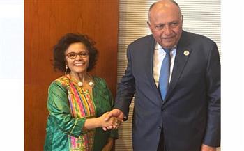 وزير الخارجية يلتقي مع المديرة التنفيذية لوكالة الاتحاد الإفريقي للتنمية "النيباد" 