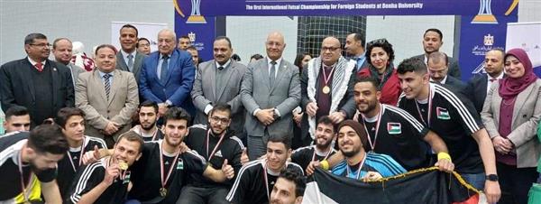 ختام منافسات البطولة الدولية لخماسي كرة القدم للطلاب الوافدين بجامعة بنها