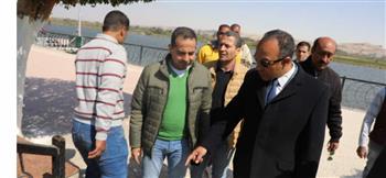   نائب محافظ المنيا يتفقد أعمال تجميل وصيانة كورنيش النيل 