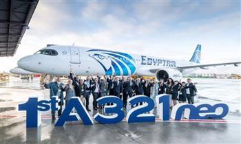 مصر للطيران تتسلم طائرة جديدة من طراز آيرباص A321neo