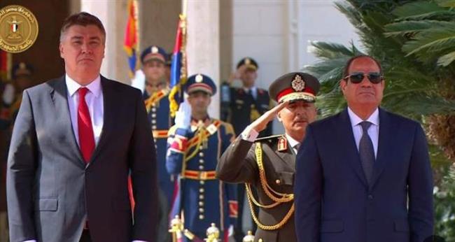 الرئيس السيسي ونظيره الكرواتي يؤكدان أهمية احتواء التوترات بين الجانبين الفلسطيني والإسرائيلي