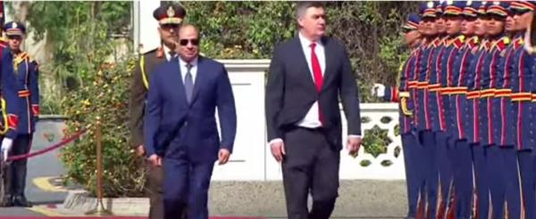 مراسم استقبال رسمية للرئيس الكرواتى فى قصر الاتحادية